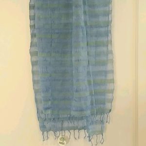 Marquet Blue Mudcloth Cotton Scarf Hand Dyed